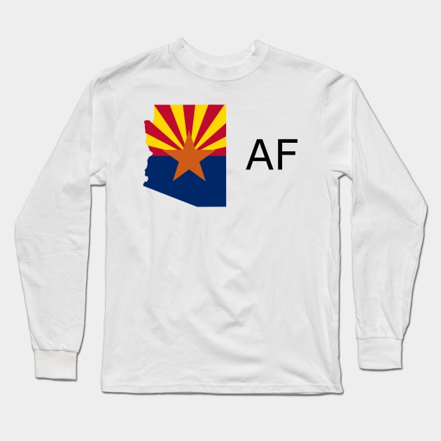 Arizona Flag State Outline AF (black) Long Sleeve T-Shirt by Big Term Designs